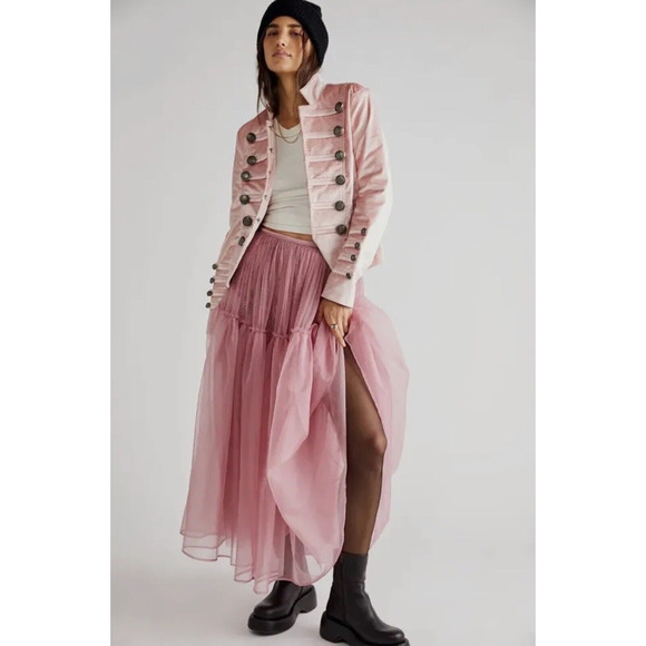 Free People Dresses & Skirts - NWT Free People Brenda Knight Maxi Tulle Skirt - Pink Dusty Rose - Size Medium